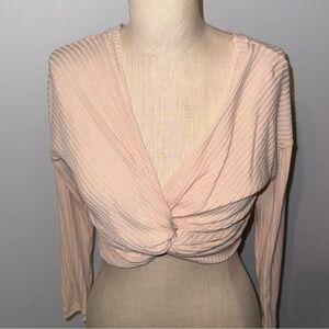 Astr The Label Pink Twist Crop Top Size XS